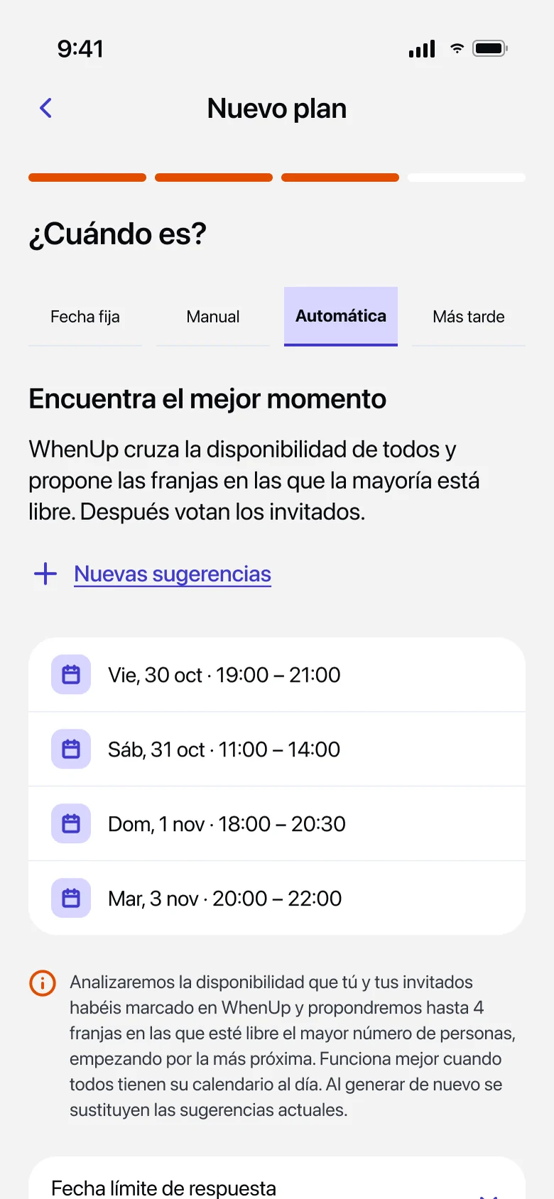 Sugerencias de la votación automática