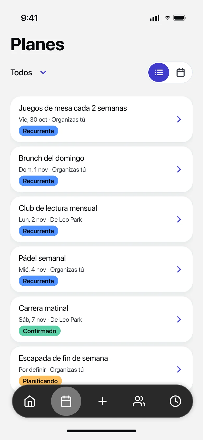 Lista de planes