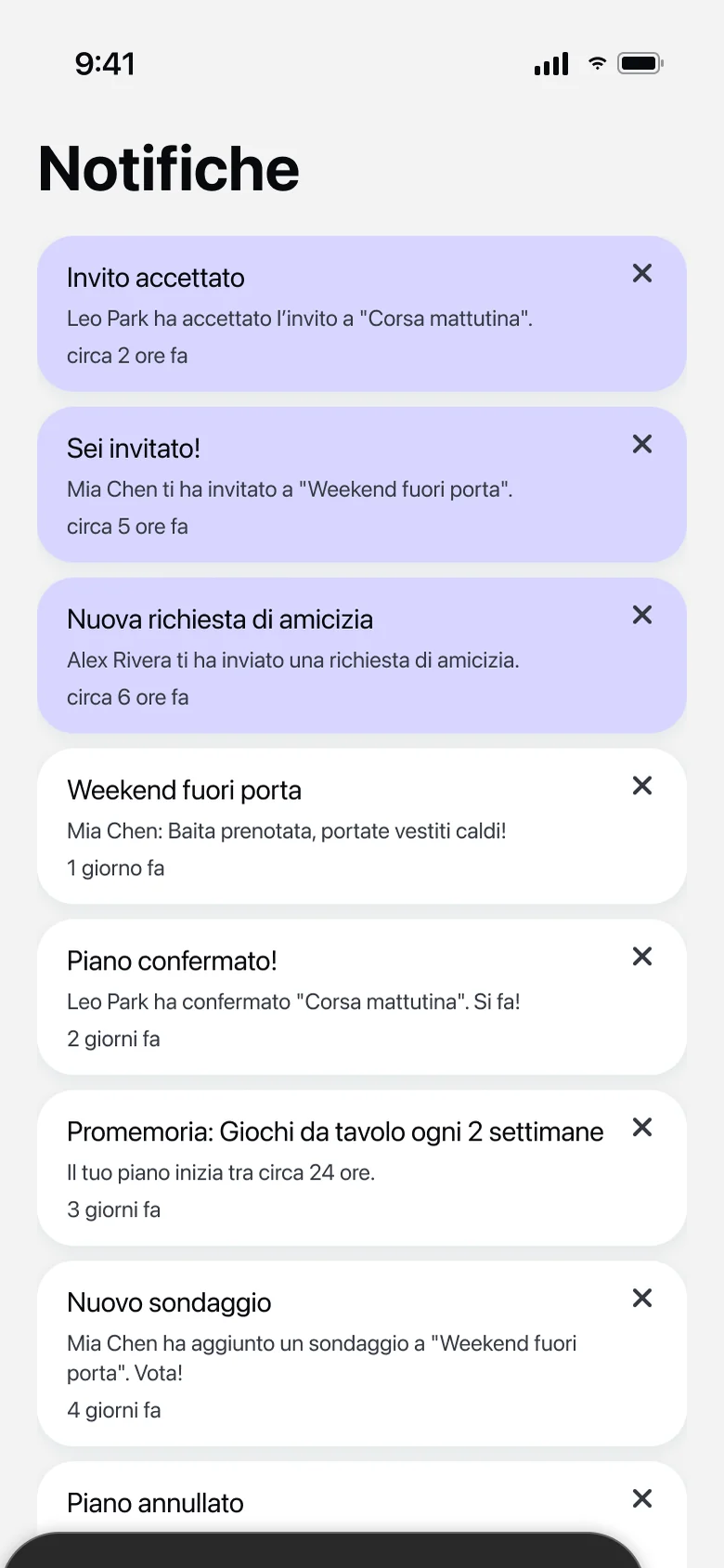 Notifiche di WhenUp