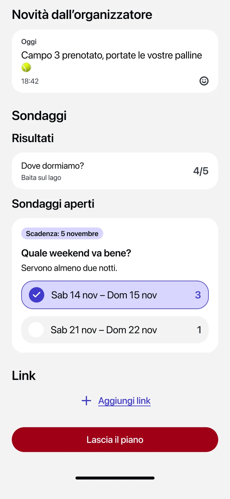Voto su un’opzione di weekend