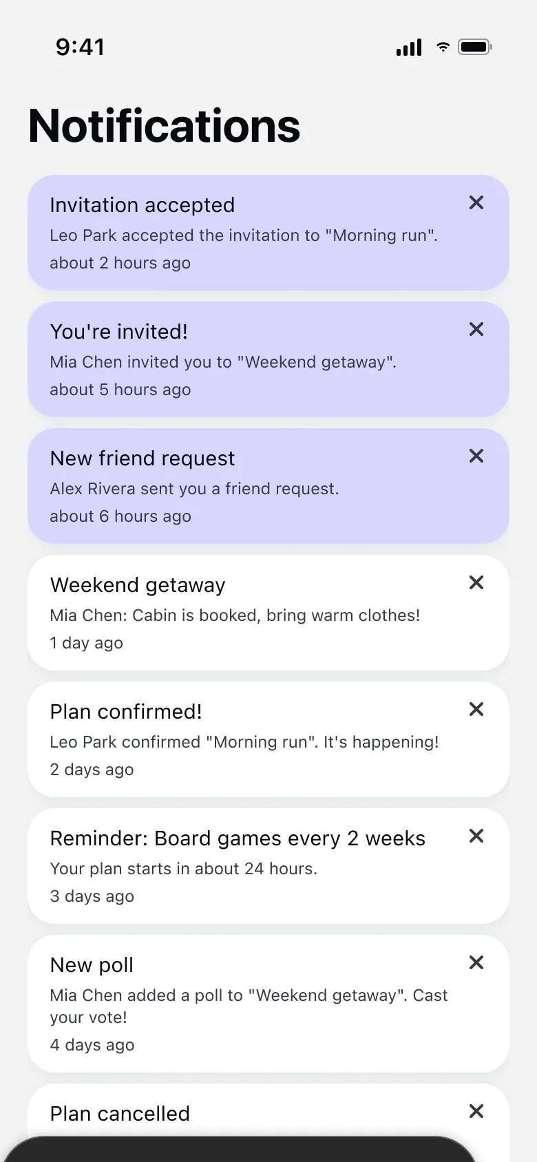 WhenUp notifications