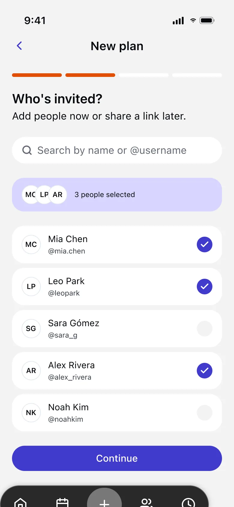 Inviting a big group with Pro